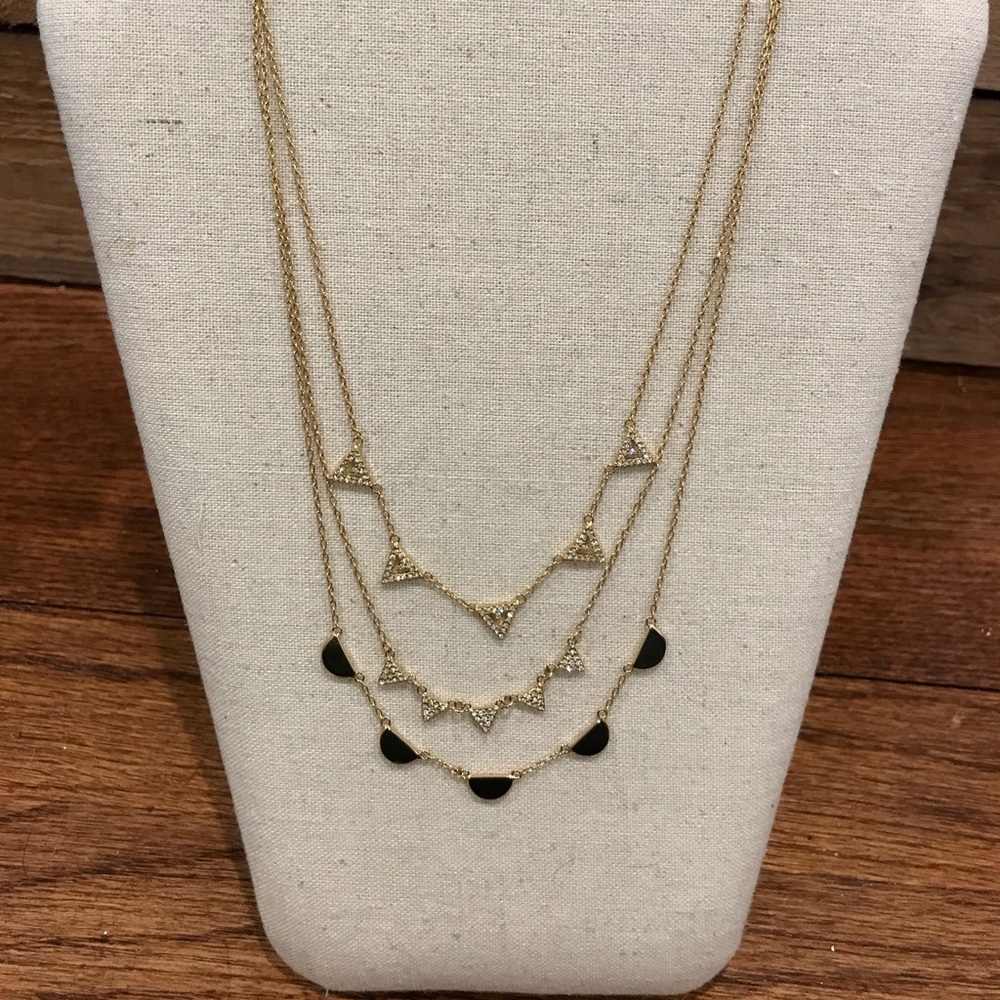 Stella & Dot Gold Pave Chevron Necklace